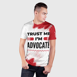 Футболка спортивная мужская Trust me Im advocate white, цвет: 3D-принт — фото 2