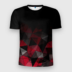 Футболка спортивная мужская Черно-красный геометрический, цвет: 3D-принт