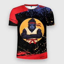 Футболка спортивная мужская Карате горилла, цвет: 3D-принт