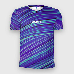 Футболка спортивная мужская Абстрактные волны Wave - синие, цвет: 3D-принт