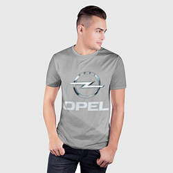 Футболка спортивная мужская Opel - серая абстракция, цвет: 3D-принт — фото 2