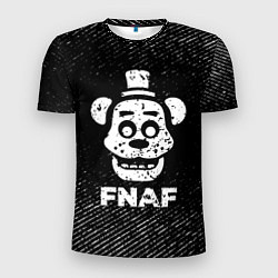 Футболка спортивная мужская FNAF с потертостями на темном фоне, цвет: 3D-принт
