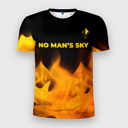 Футболка спортивная мужская No Mans Sky - gold gradient: символ сверху, цвет: 3D-принт