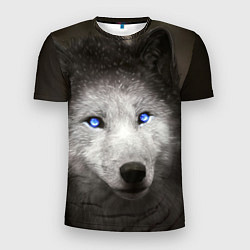 Футболка спортивная мужская Волчица с голубыми глазами, цвет: 3D-принт