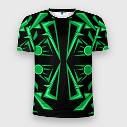 Футболка спортивная мужская Геометрический узор зеленый geometric, цвет: 3D-принт