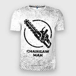 Футболка спортивная мужская Chainsaw Man с потертостями на светлом фоне, цвет: 3D-принт