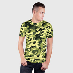 Футболка спортивная мужская Камуфляж Зеленые листья, цвет: 3D-принт — фото 2