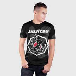 Футболка спортивная мужская Jiu-jitsu throw logo, цвет: 3D-принт — фото 2