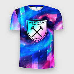 Футболка спортивная мужская West Ham неоновый космос, цвет: 3D-принт