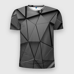 Футболка спортивная мужская Треугольники серые, цвет: 3D-принт