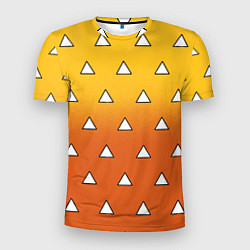 Мужская спорт-футболка Оранжевое кимоно с треугольниками - Зеницу клинок