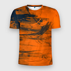 Футболка спортивная мужская Абстрактная оранжевая поверхность и чёрные тени, цвет: 3D-принт