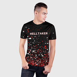 Футболка спортивная мужская Helltaker краска, цвет: 3D-принт — фото 2