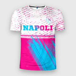 Футболка спортивная мужская Napoli neon gradient style: символ сверху, цвет: 3D-принт