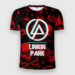 Футболка спортивная мужская Linkin Park rock glitch, цвет: 3D-принт