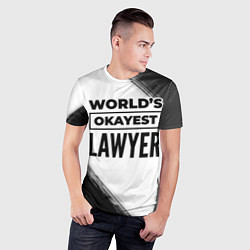 Футболка спортивная мужская Worlds okayest lawyer - white, цвет: 3D-принт — фото 2