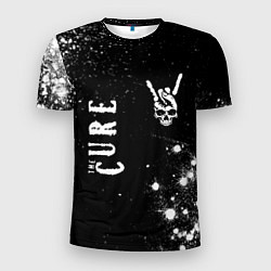 Футболка спортивная мужская The Cure и рок символ на темном фоне, цвет: 3D-принт