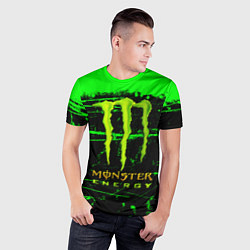 Футболка спортивная мужская Monster energy green neon, цвет: 3D-принт — фото 2