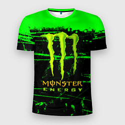 Футболка спортивная мужская Monster energy green neon, цвет: 3D-принт