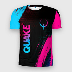 Футболка спортивная мужская Quake - neon gradient: надпись, символ, цвет: 3D-принт