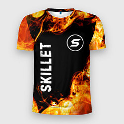 Футболка спортивная мужская Skillet и пылающий огонь, цвет: 3D-принт