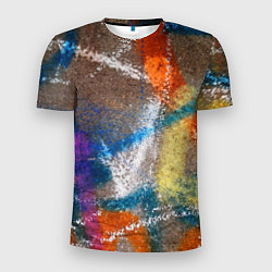 Мужская спорт-футболка Рисунок цветными мелками на асфальте