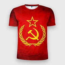 Футболка спортивная мужская СССР - старый флаг, цвет: 3D-принт