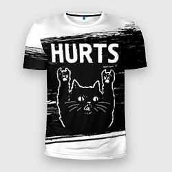 Футболка спортивная мужская Группа Hurts и рок кот, цвет: 3D-принт