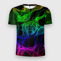 Мужская спорт-футболка Разноцветный неоновый дым