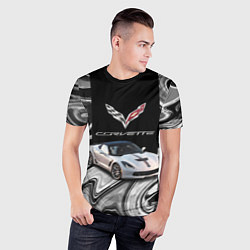 Футболка спортивная мужская Chevrolet Corvette - Motorsport - Racing team, цвет: 3D-принт — фото 2