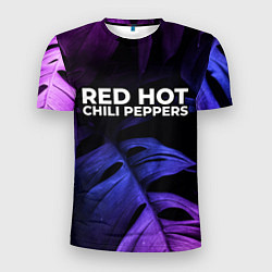 Футболка спортивная мужская Red Hot Chili Peppers neon monstera, цвет: 3D-принт