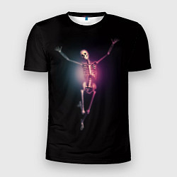 Футболка спортивная мужская Скелет в неоновом свете, цвет: 3D-принт