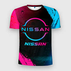 Футболка спортивная мужская Nissan - neon gradient, цвет: 3D-принт