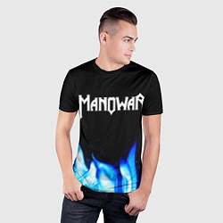 Футболка спортивная мужская Manowar blue fire, цвет: 3D-принт — фото 2