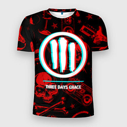 Футболка спортивная мужская Three Days Grace rock glitch, цвет: 3D-принт