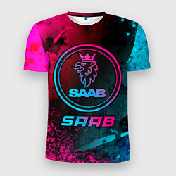 Футболка спортивная мужская Saab - neon gradient, цвет: 3D-принт