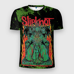 Футболка спортивная мужская Slipknot green satan, цвет: 3D-принт