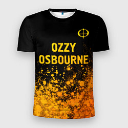 Мужская спорт-футболка Ozzy Osbourne - gold gradient: символ сверху