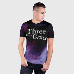 Футболка спортивная мужская Three Days Grace lilac, цвет: 3D-принт — фото 2