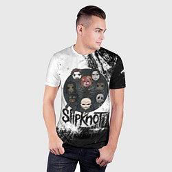 Футболка спортивная мужская Slipknot black and white, цвет: 3D-принт — фото 2
