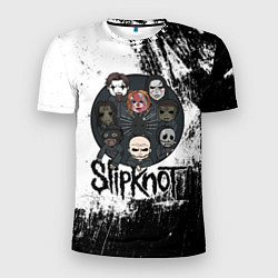 Футболка спортивная мужская Slipknot black and white, цвет: 3D-принт