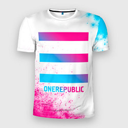 Футболка спортивная мужская OneRepublic neon gradient style, цвет: 3D-принт