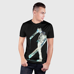 Футболка спортивная мужская Чернобелая бензопила, цвет: 3D-принт — фото 2