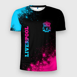 Футболка спортивная мужская Liverpool - neon gradient: надпись, символ, цвет: 3D-принт