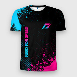 Футболка спортивная мужская Need for Speed - neon gradient: надпись, символ, цвет: 3D-принт