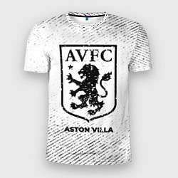 Футболка спортивная мужская Aston Villa с потертостями на светлом фоне, цвет: 3D-принт