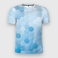 Футболка спортивная мужская Светло-синяя текстура-паттерн, цвет: 3D-принт