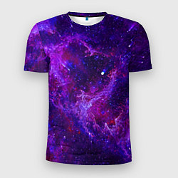 Мужская спорт-футболка Неоновый космос и звезды