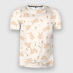 Мужская спорт-футболка Милый кролик паттерн