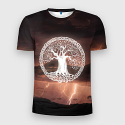 Футболка спортивная мужская Yggdrasil white rune, цвет: 3D-принт